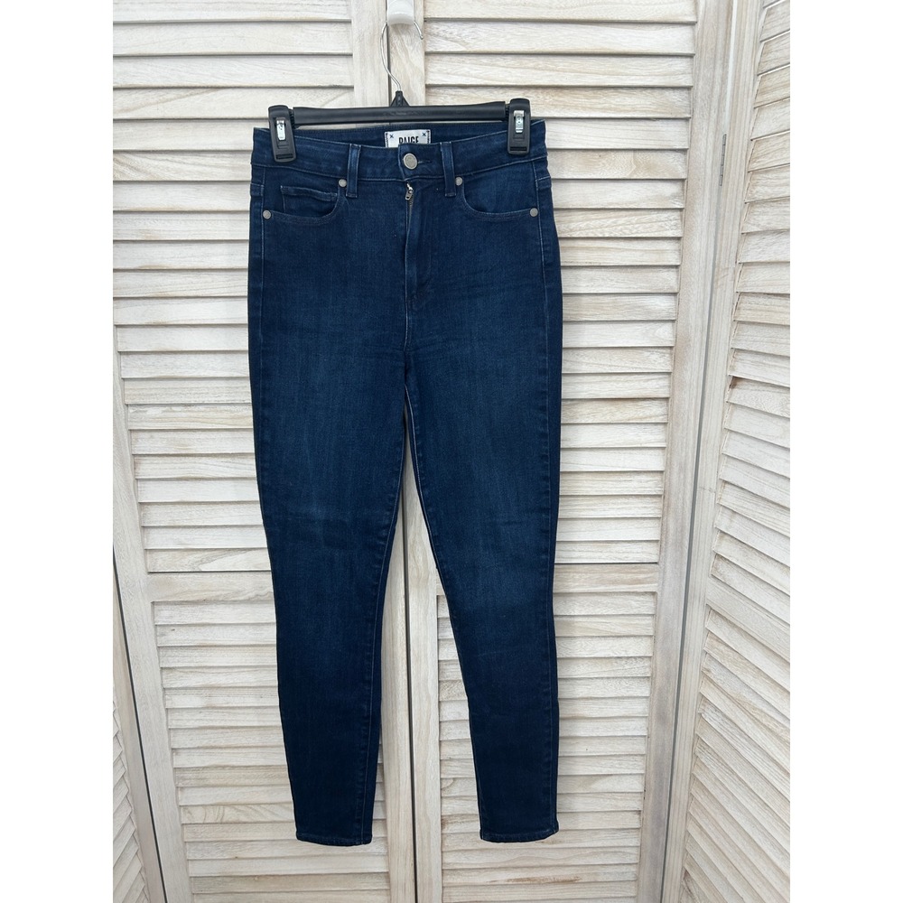 PAIGE Margot Ankle Jeans Size 26 Dark Wash Preppy Stretchy Blue Denim EUC